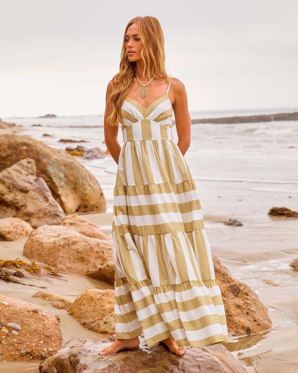 Early Arrival Cotton Striped Maxi Dress