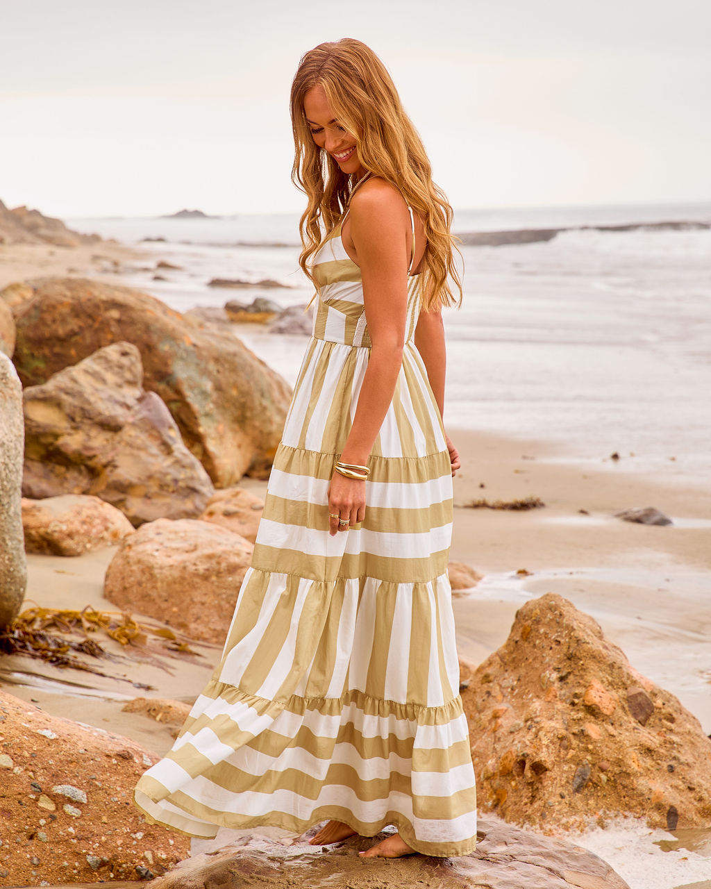 Early Arrival Cotton Striped Maxi Dress