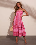 Artisan Breeze Cotton Aztec Embroidered Midi Dress