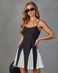 Moon Gathering Color Block Mini Dress