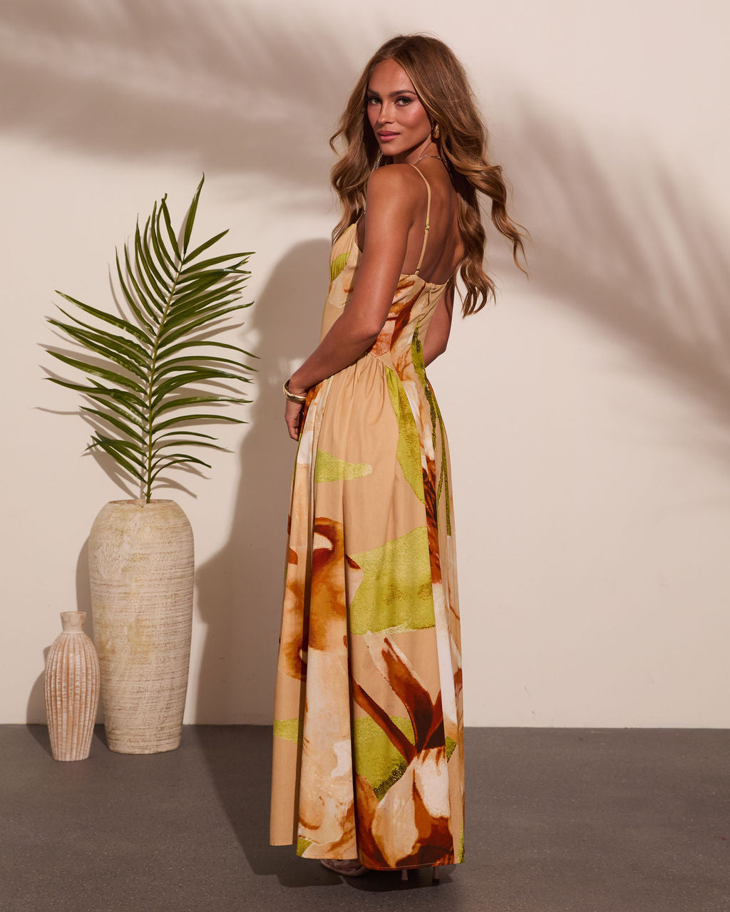 Shore Blossom Cotton Floral Maxi Dress