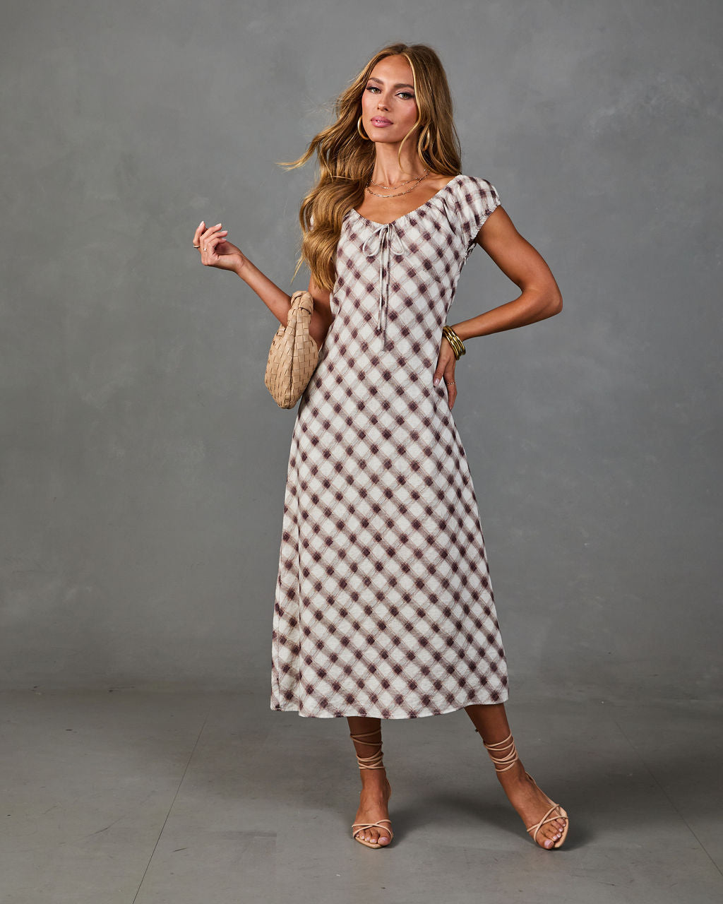 Estate Check Plaid Maxi Dress