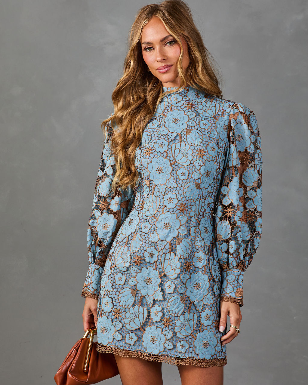 Forever Found Embroidered Floral Lace Mini Dress