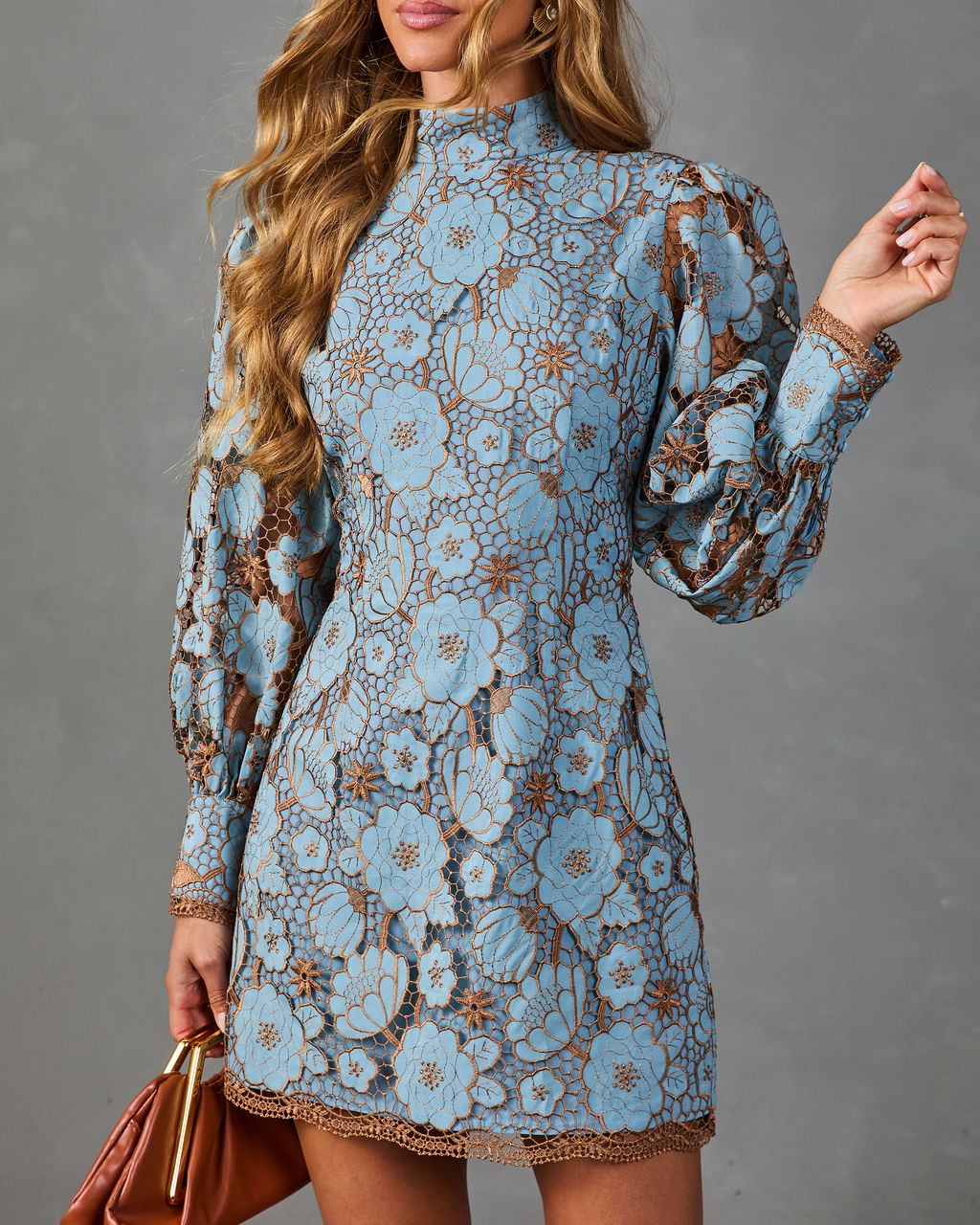 Forever Found Embroidered Floral Lace Mini Dress