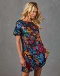 Wild Clover Floral Sequin Mini Dress