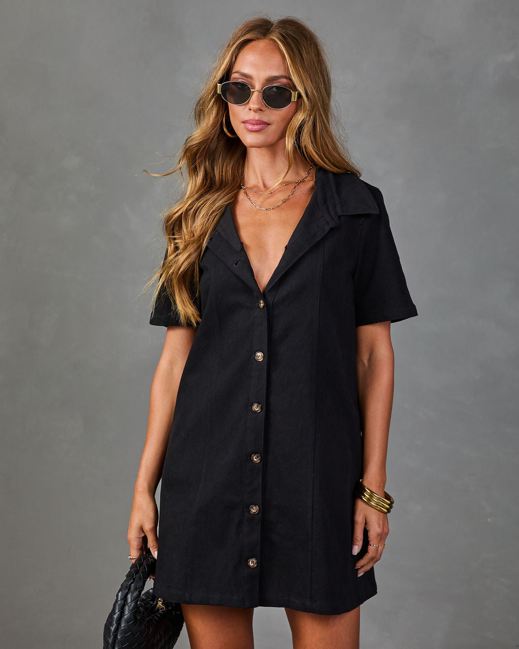 Dariah Denim Mini Shirt Dress