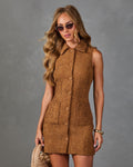 Cocoa Muse Tweed Mini Shirt Dress