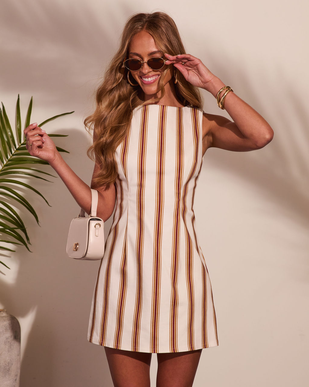 Warm Escape Striped Mini Dress
