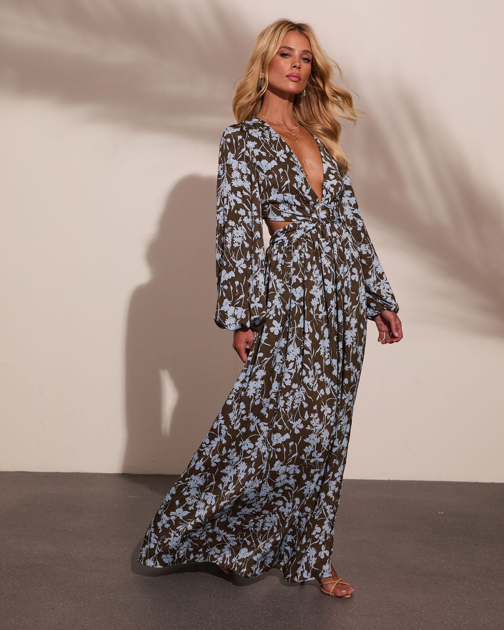 Sunlit Stories Floral Cut Out Maxi Dress