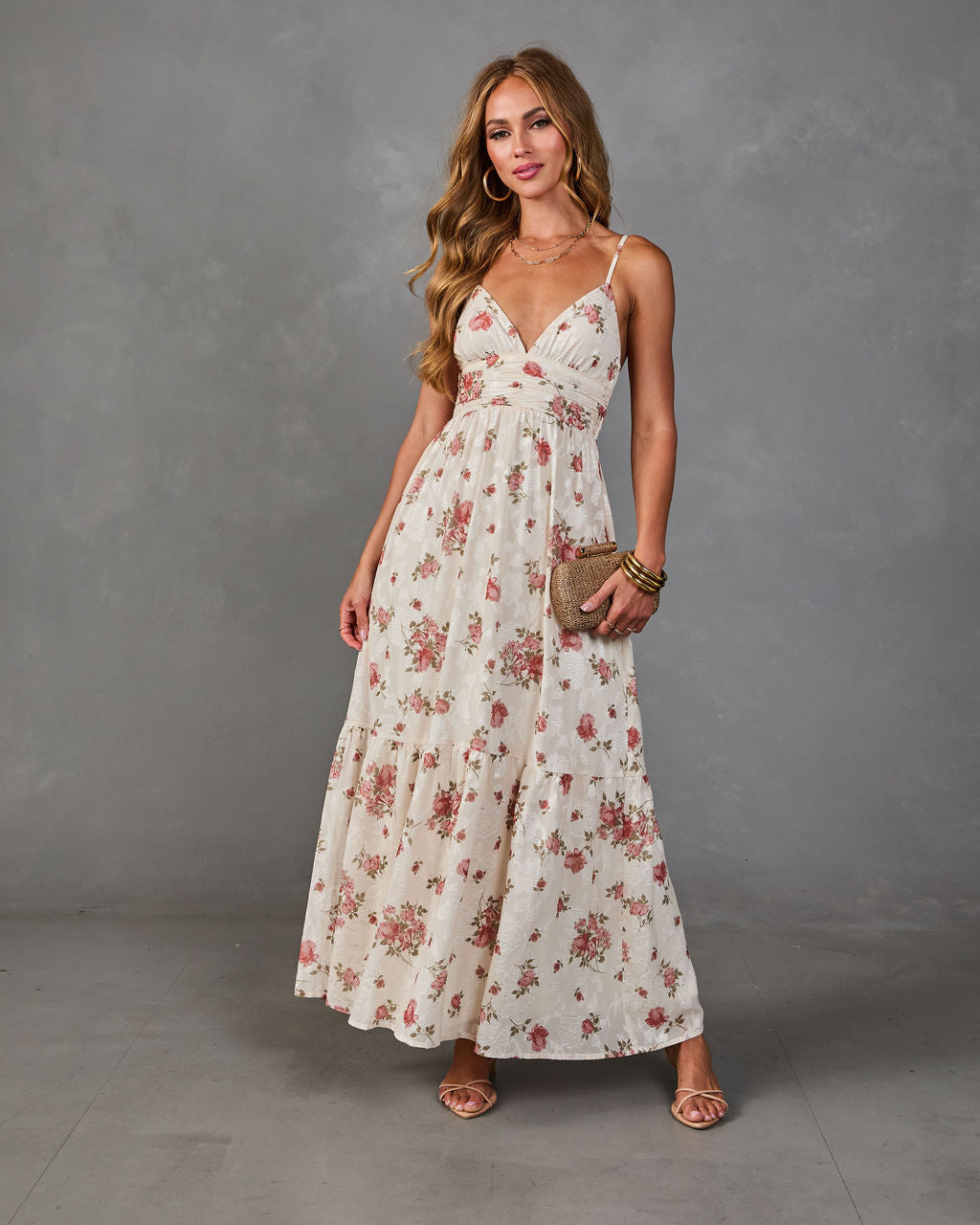 Rosy Cheers Floral Maxi Dress