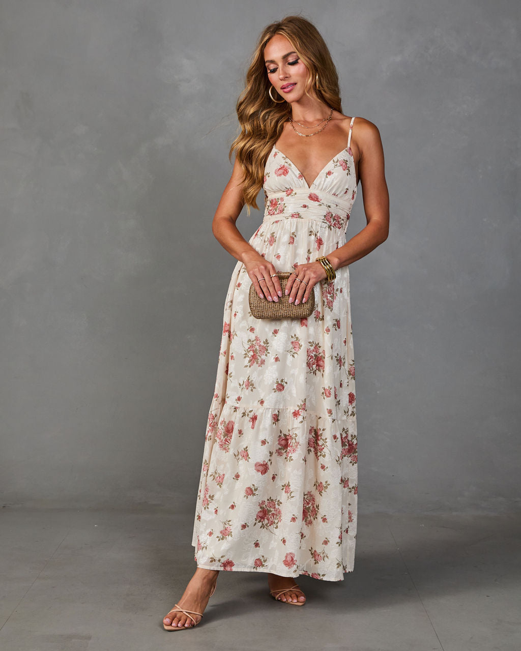 Rosy Cheers Floral Maxi Dress