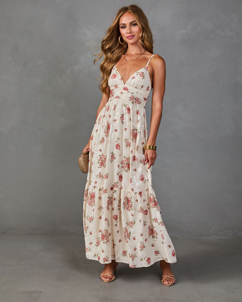 Rosy Cheers Floral Maxi Dress