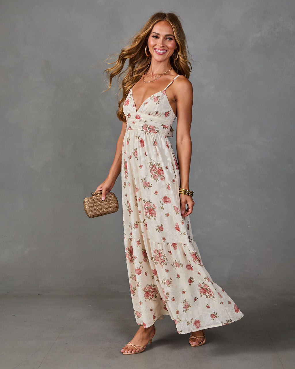 Rosy Cheers Floral Maxi Dress