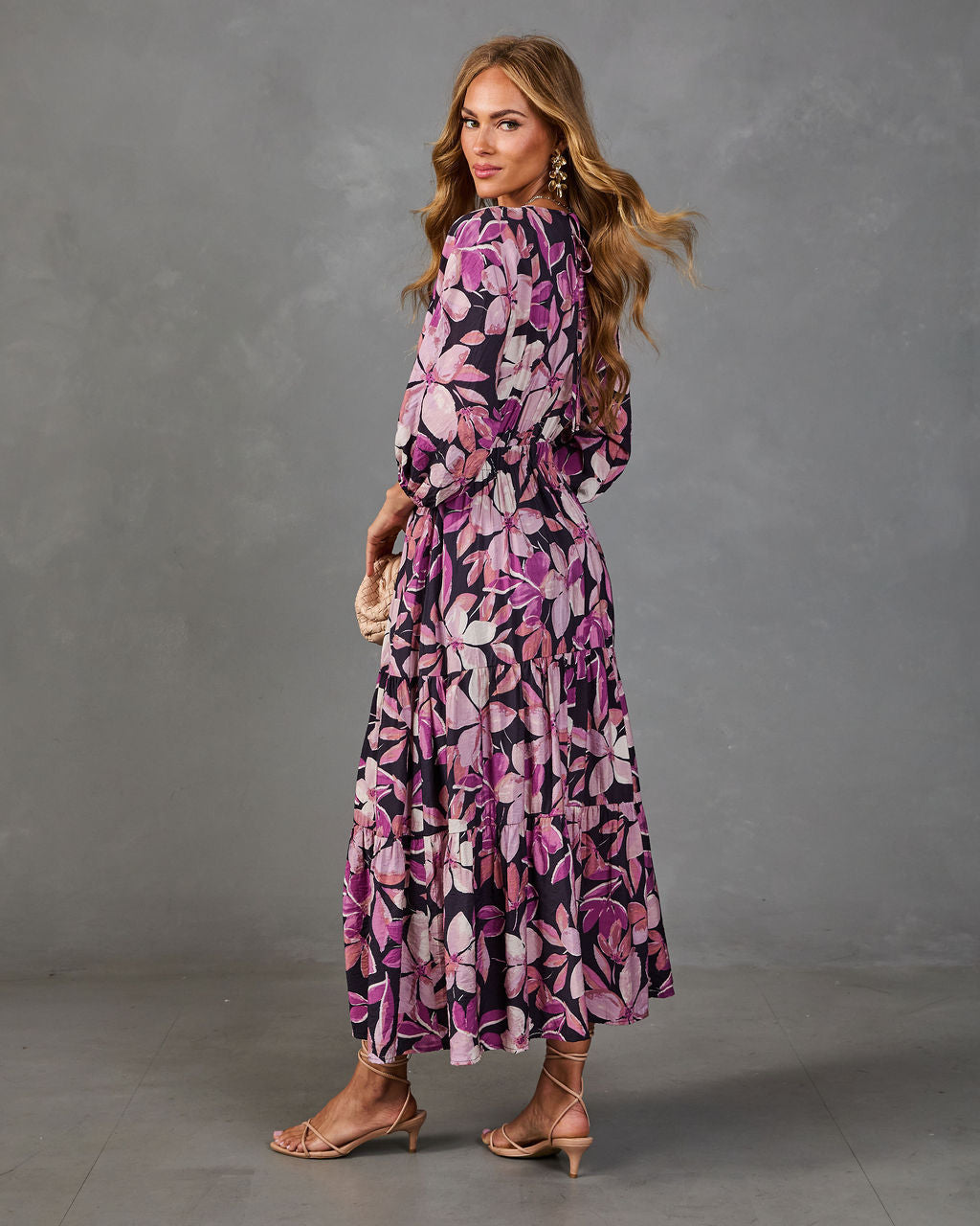 Heirloom Rose Floral Cut Out Maxi Dress