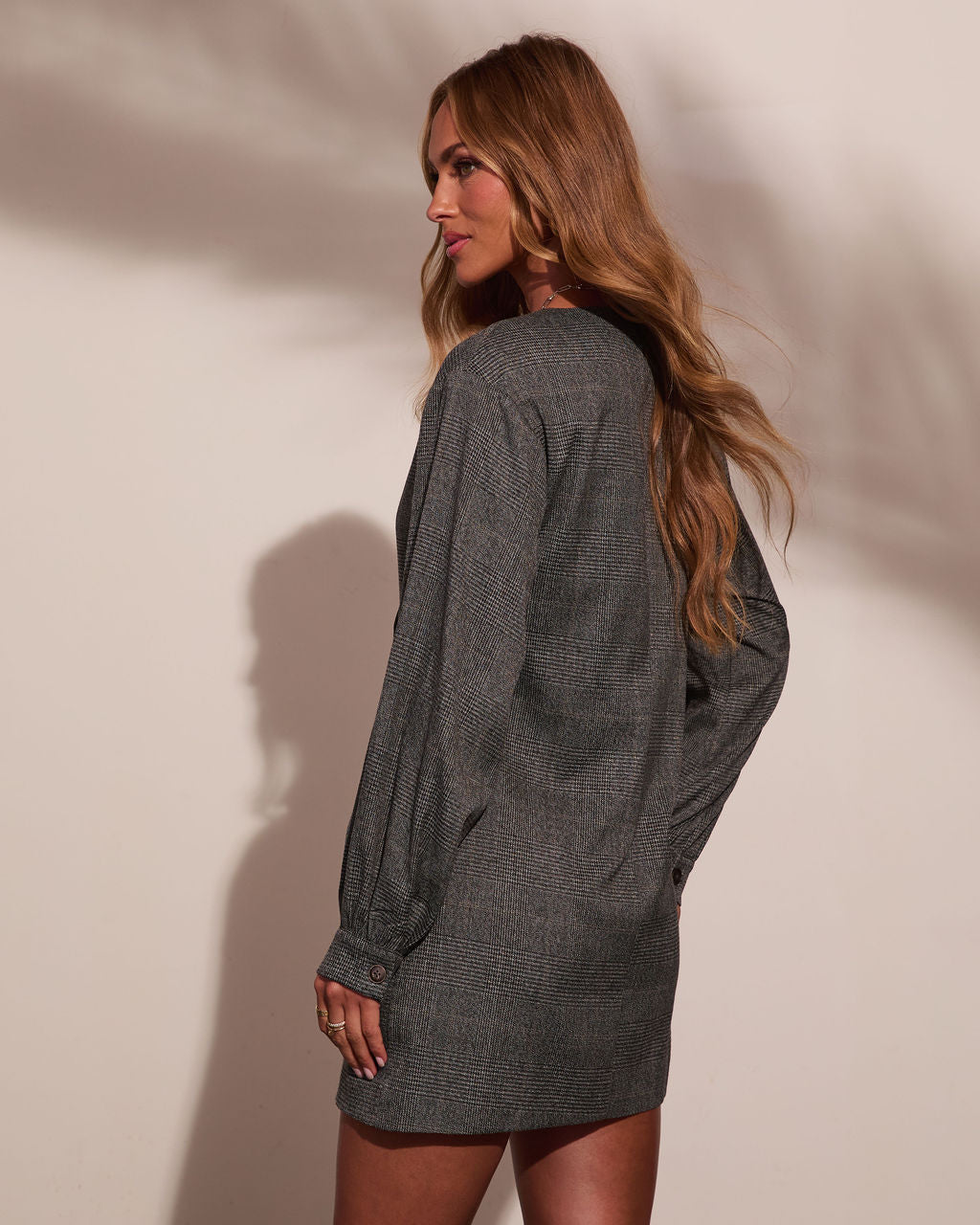 Coralie Plaid Double Breasted Mini Blazer Dress
