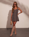 Peony Path Floral Denim Mini Dress