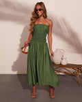 Moonlit Letters Strapless Maxi Dress