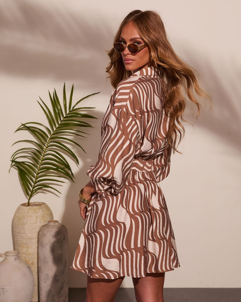 Sundrift Glow Abstract Mini Shirt Dress