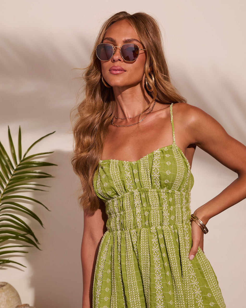 Saltwater Soul Embroidered Floral Eyelet Mini Dress