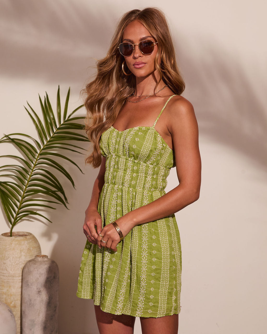 Saltwater Soul Embroidered Floral Eyelet Mini Dress
