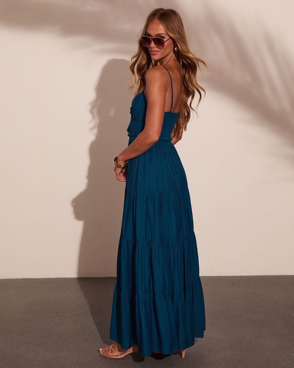 Saltwater Reverie Bust Tie Maxi Dress