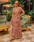 Selene Coast Abstract Dot Print Maxi Dress