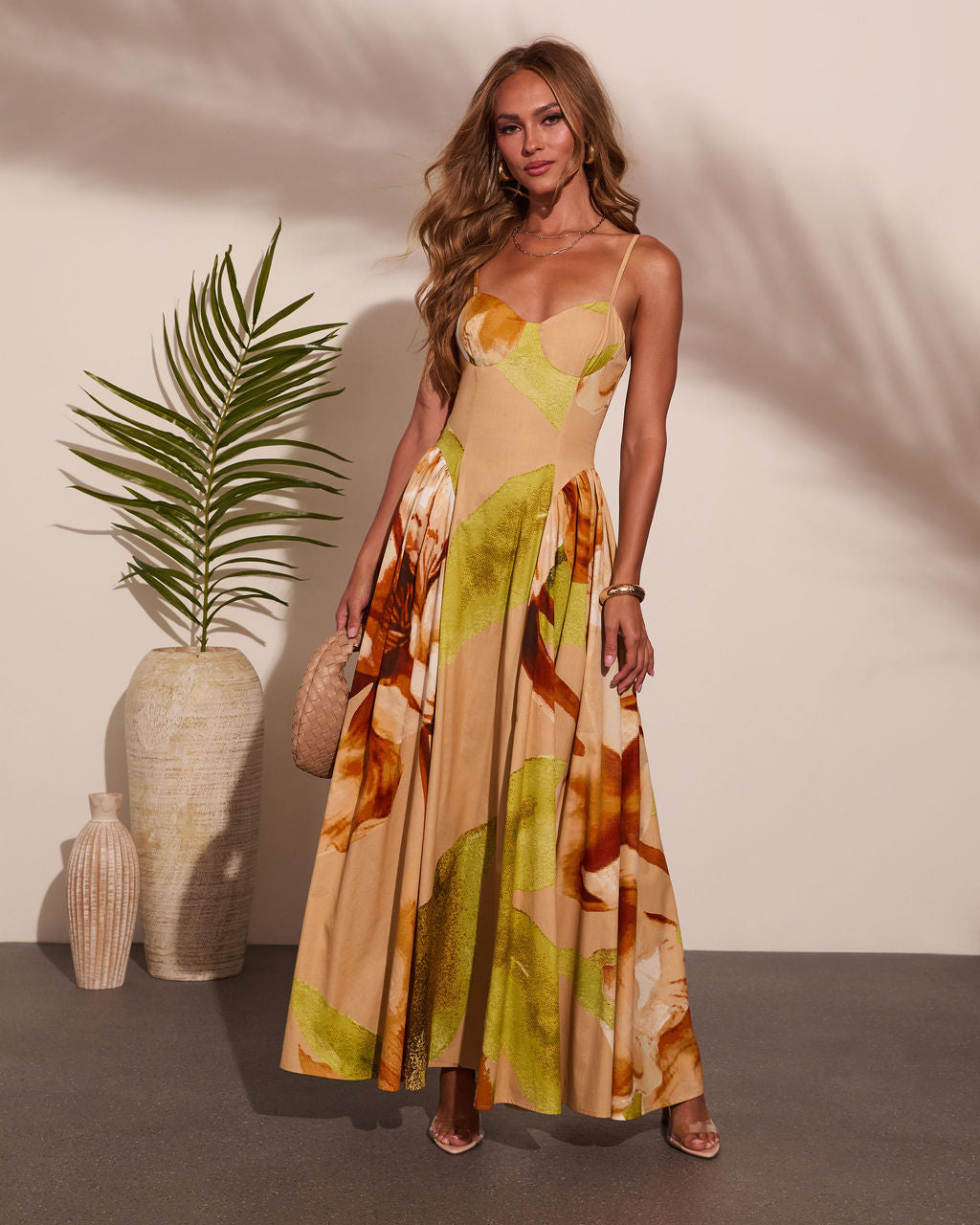 Shore Blossom Cotton Floral Maxi Dress