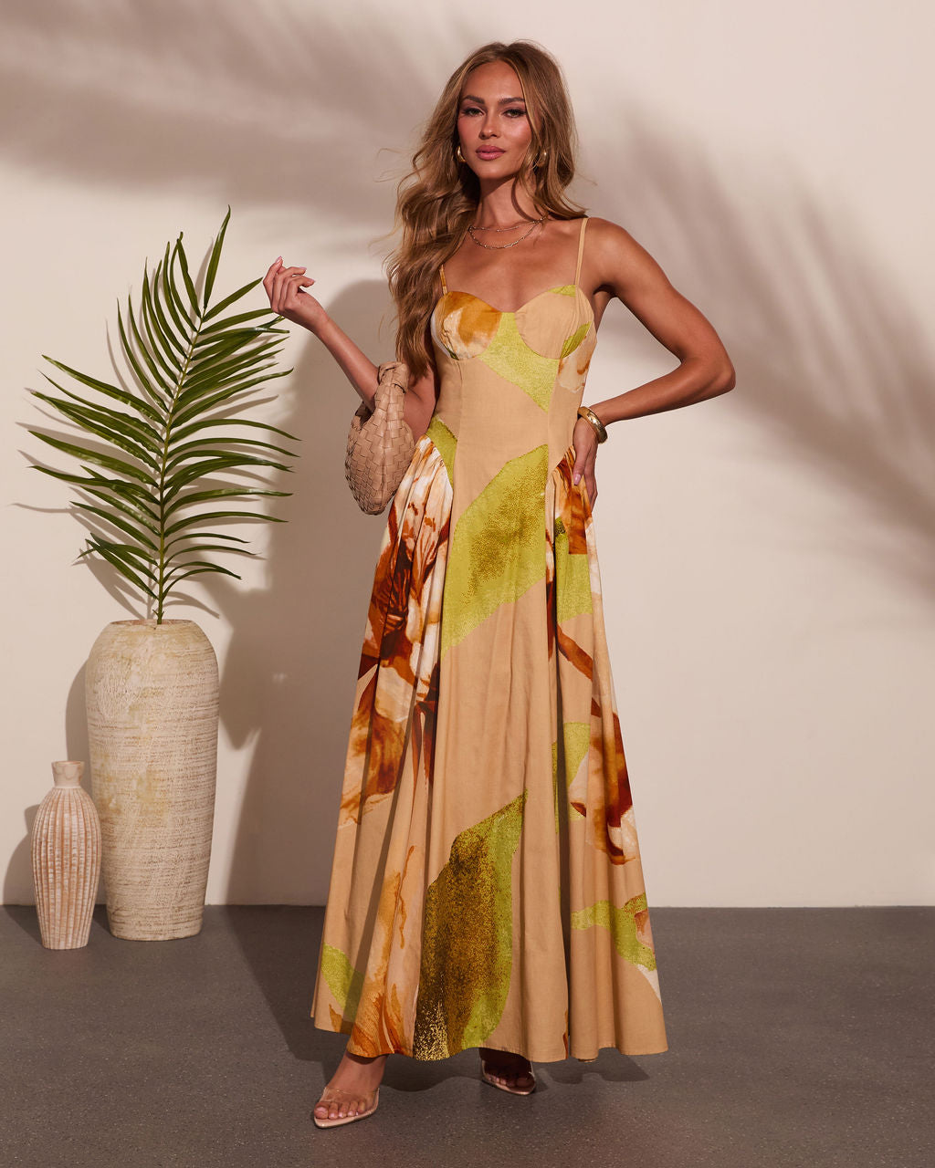 Shore Blossom Cotton Floral Maxi Dress