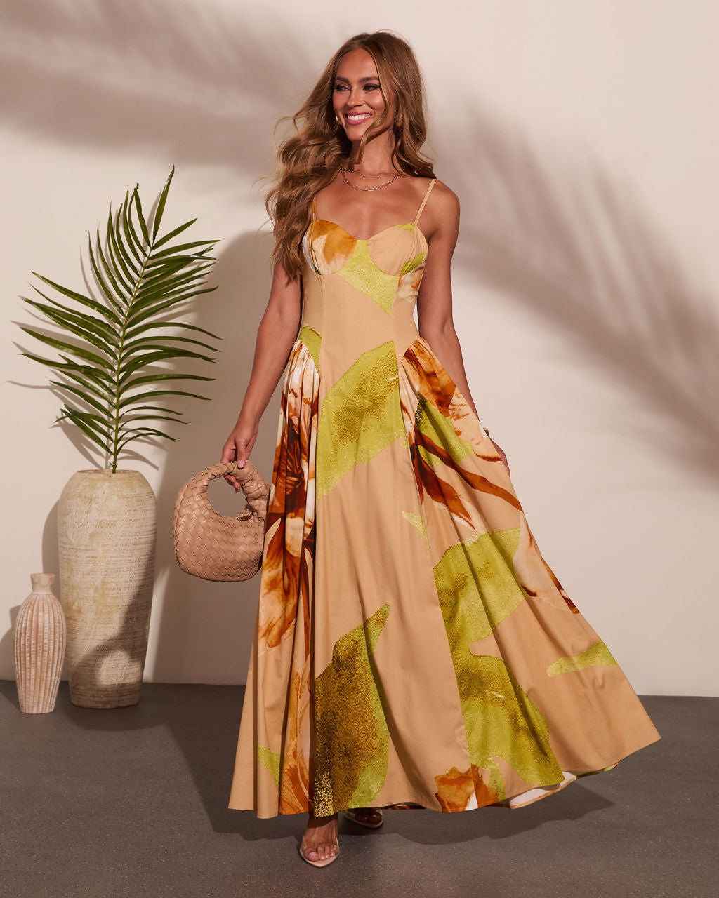 Shore Blossom Cotton Floral Maxi Dress