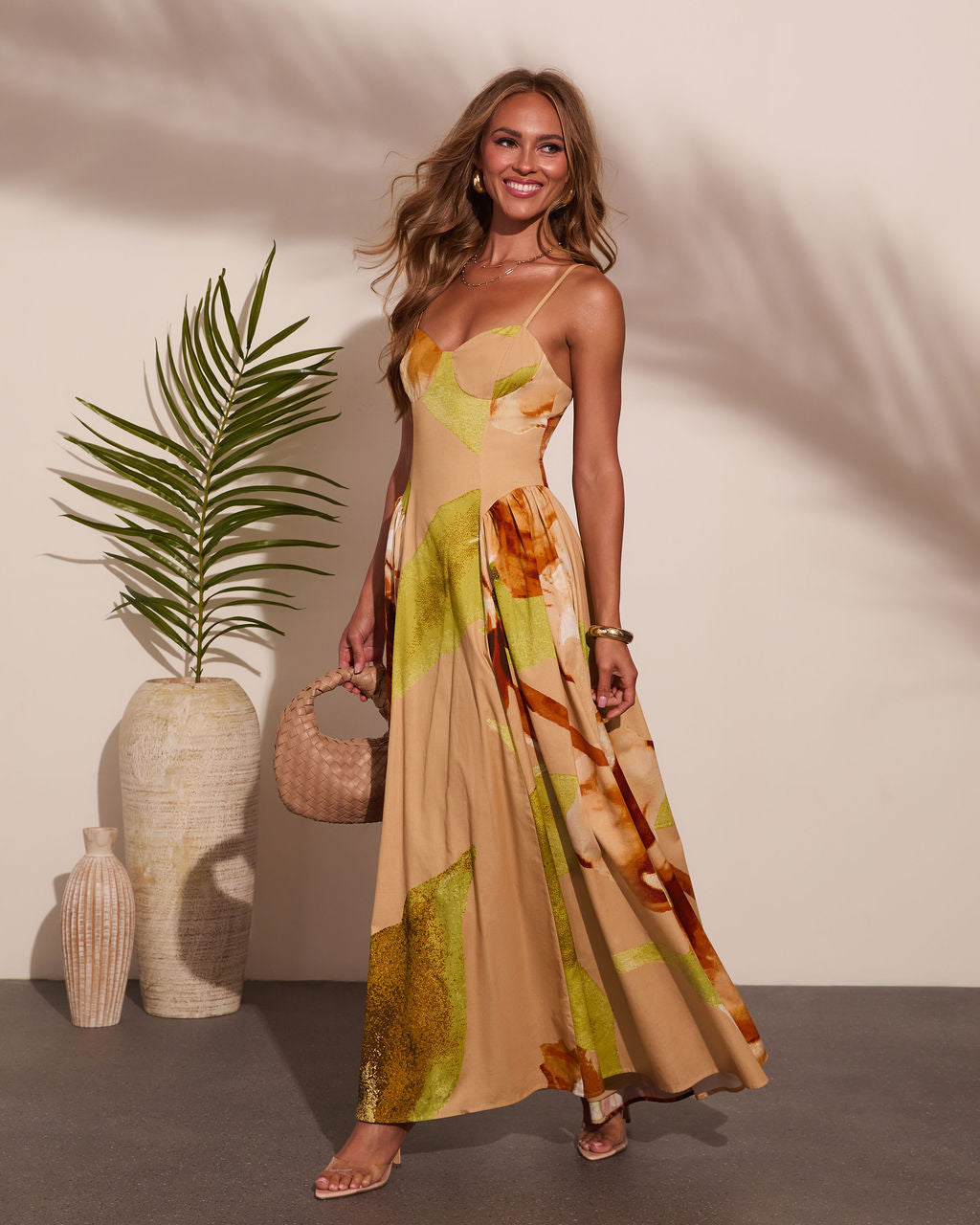 Shore Blossom Cotton Floral Maxi Dress