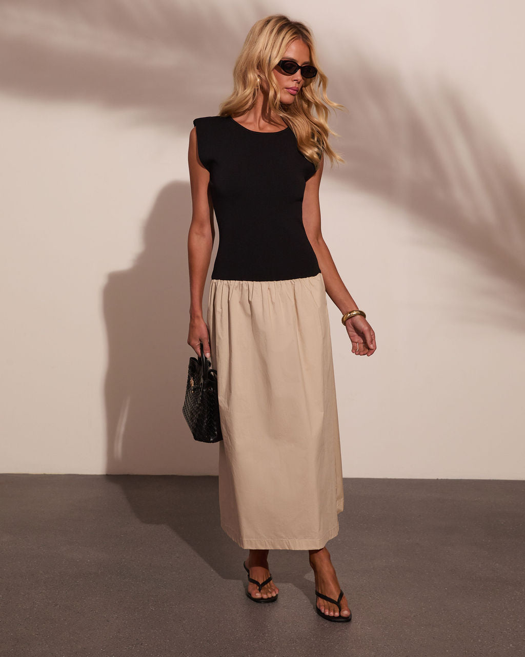 Coastal Bohemia Color Block Midi Dress