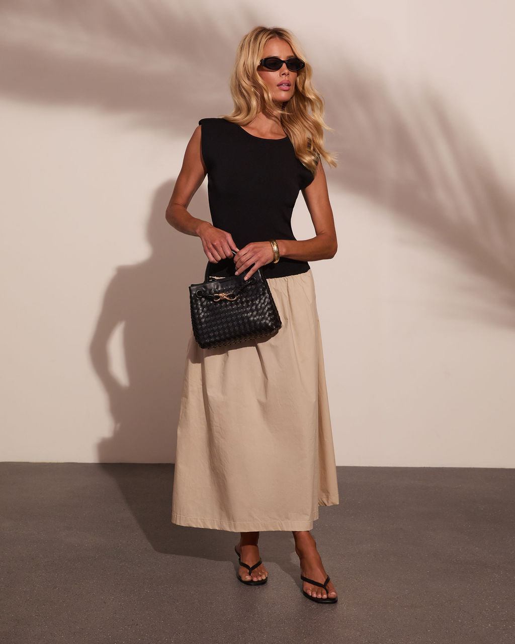 Coastal Bohemia Color Block Midi Dress