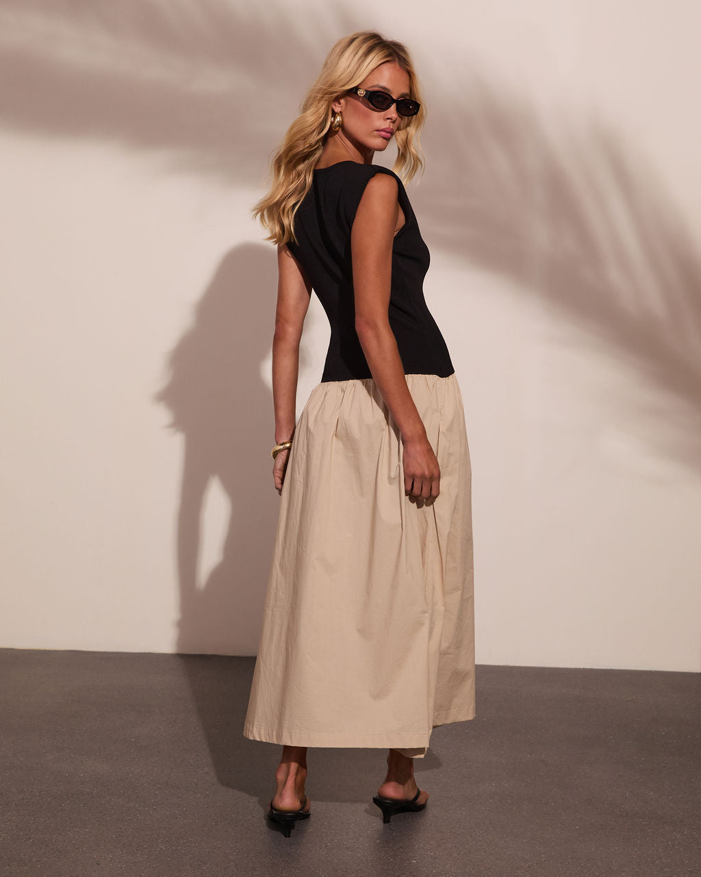 Coastal Bohemia Color Block Midi Dress