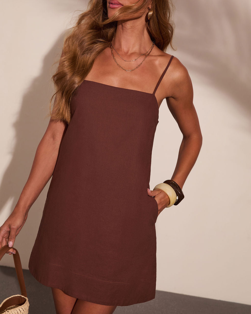 Sunset State Linen Blend Mini Dress