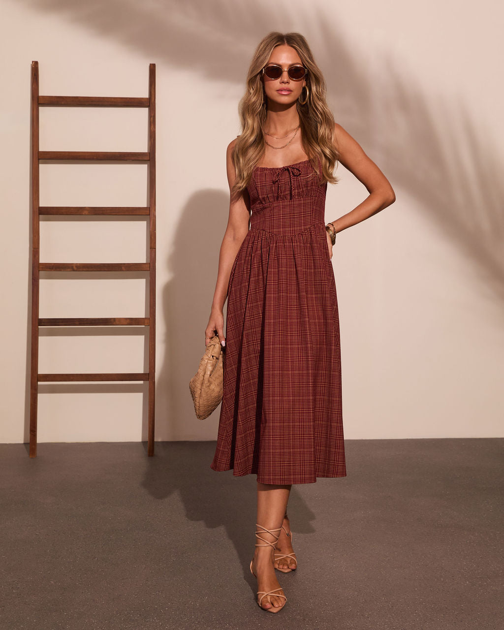 Morning Ritual Plaid Midi Dress