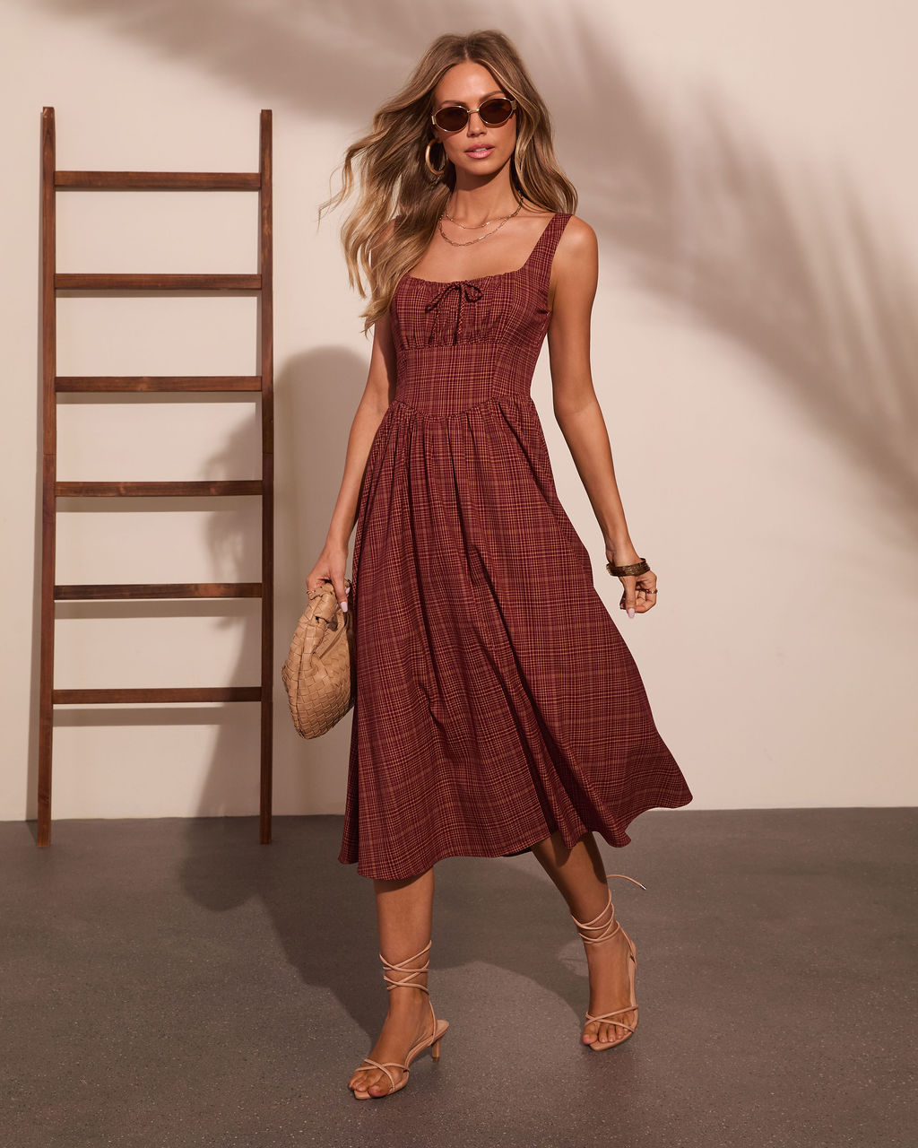 Morning Ritual Plaid Midi Dress