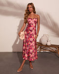 Rosewater Sky Floral Midi Dress