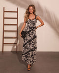 Slow Blooming Tiered Floral Midi Dress