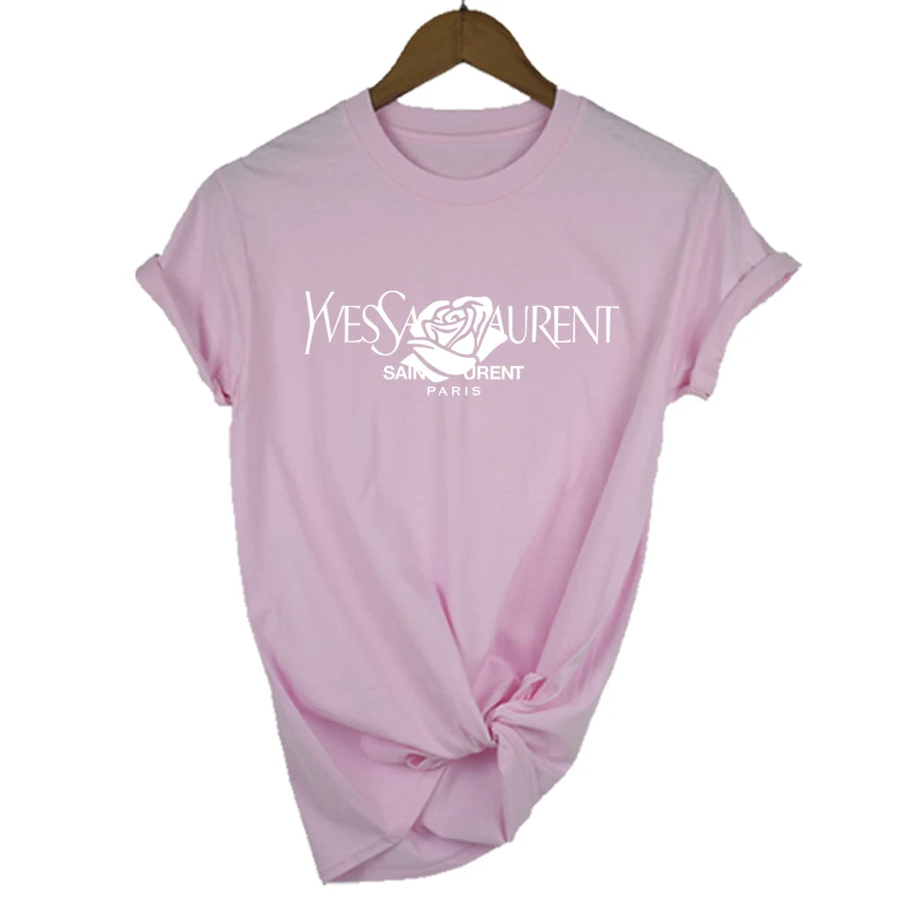 Luxury brand Brand Fashion Alphabet Printed Crew Neck Clothing Short Sleeve T-Shirt Trend Women