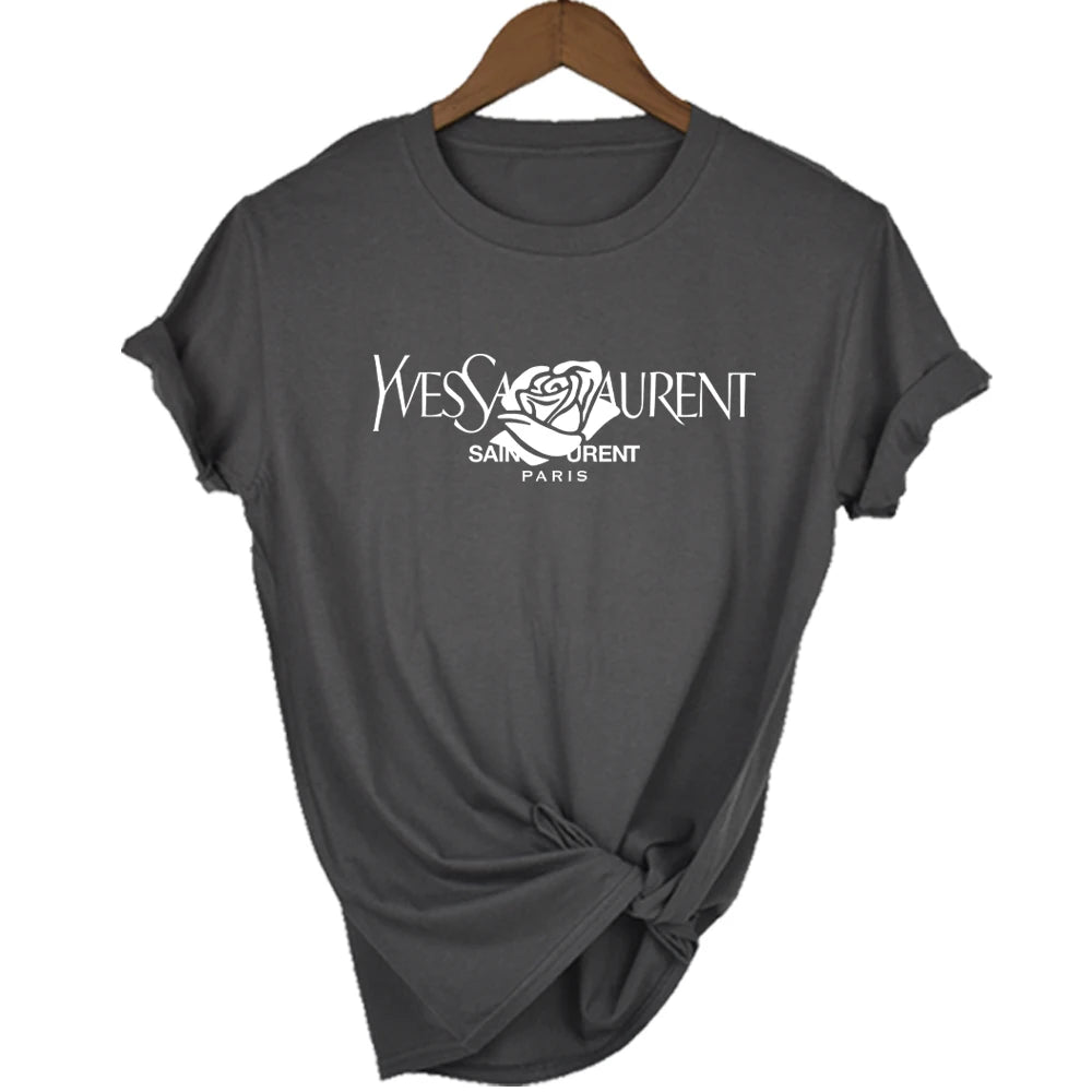 Luxury brand Brand Fashion Alphabet Printed Crew Neck Clothing Short Sleeve T-Shirt Trend Women