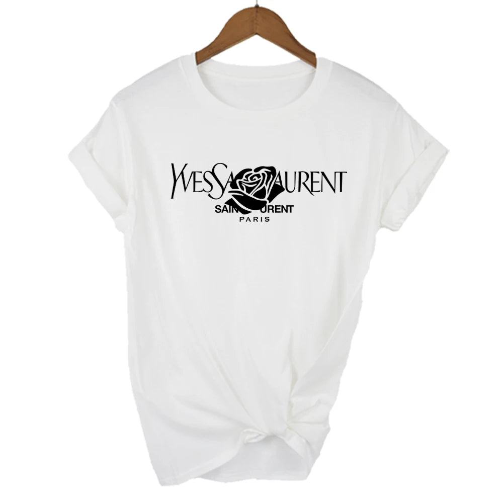 Luxury brand Brand Fashion Alphabet Printed Crew Neck Clothing Short Sleeve T-Shirt Trend Women
